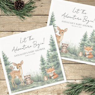Serviette En Papier Baby shower d'aventure des animaux forestiers de b