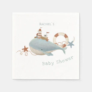 Serviette En Papier Baby shower de baleines adorable