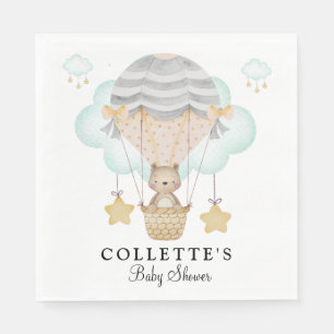 Serviette En Papier Baby shower de ballon à air chaud de l'ours