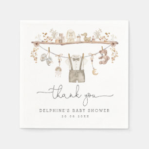 Serviette En Papier Baby shower de bébé bohème bouché