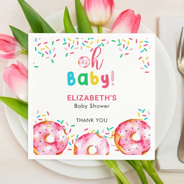 Serviette En Papier Baby shower de beigne mignon Oh Baby Sprinkings co (Créateur téléchargé)