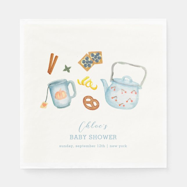 Serviette En Papier Baby shower de biscuits minimaliste Rustique à bas (Devant)