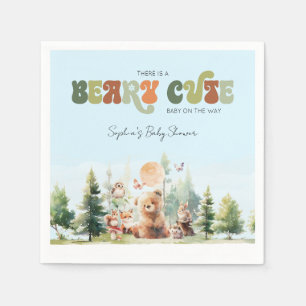 Serviette En Papier Baby shower de bois de Beary Cute