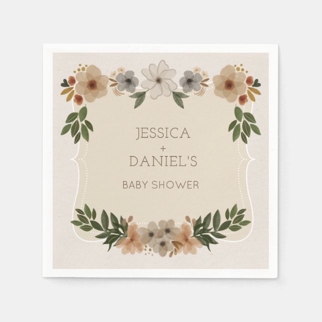 Serviette En Papier Baby shower de bois moderne Cocktail Napkin (Devant)