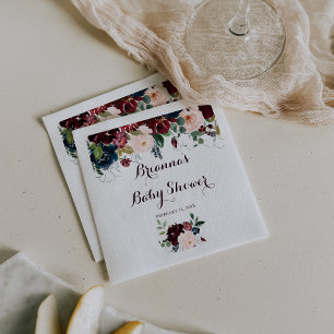 Serviette En Papier Baby shower de calligraphie à aquarelle illustré