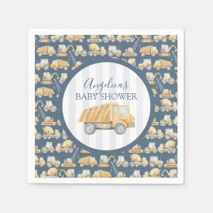 Serviette En Papier Baby shower de camion de construction