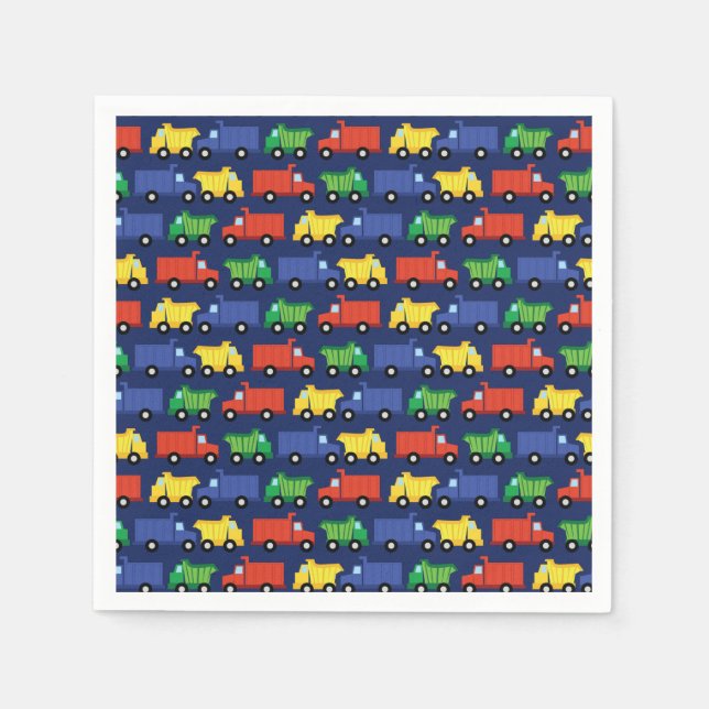 Serviette En Papier Baby shower de camion de construction (Devant)