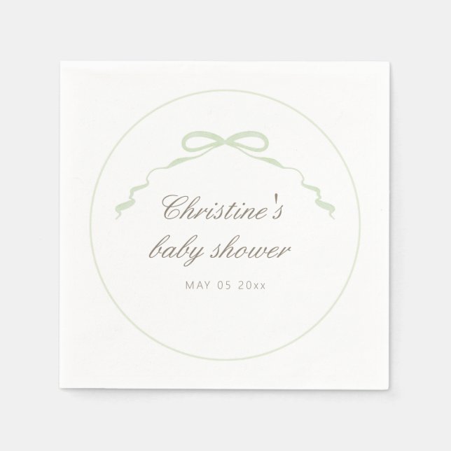 Serviette En Papier Baby shower de canard vert Mallard (Devant)