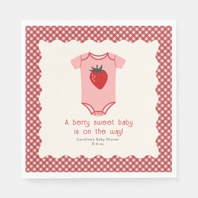 Serviette En Papier Baby shower de carrosserie Berry Sweet (Devant)