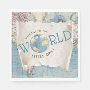 Serviette En Papier Baby shower de carte vintage