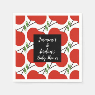 Serviette En Papier Baby shower de cerises amusantes