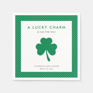 Serviette En Papier Baby shower de charme Lucky Shamrock irlandais