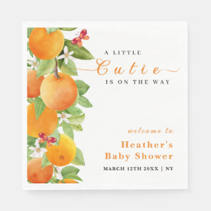 Serviette En Papier Baby shower de clémentine orange Little Cutie Citr