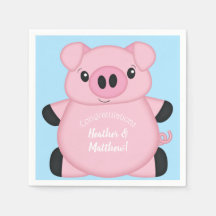 Baby shower de cochon bleu