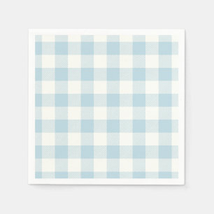 Serviette En Papier Baby shower de contrôle En vichy Buffalo Blue