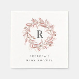 Serviette En Papier Baby shower de couronne de monogramme