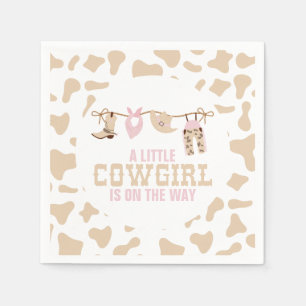 Serviette En Papier Baby shower de cowgirl occidentale rose
