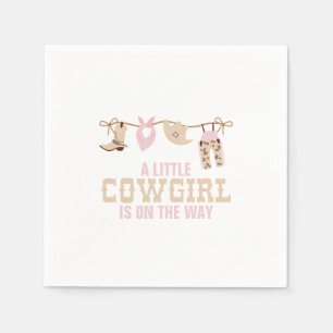 Serviette En Papier Baby shower de cowgirl occidentale rose