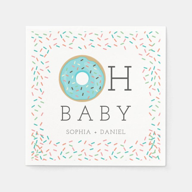 Serviette En Papier Baby shower de Donut moderne Cocktail Napkin (Devant)
