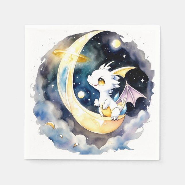 Serviette En Papier Baby shower de dragon mystique (Devant)