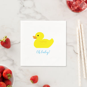 Serviette En Papier Baby shower de fête de canard en caoutchouc Bébé s