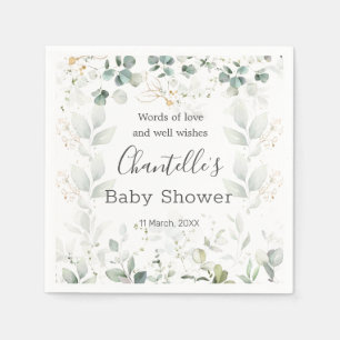 Serviette En Papier Baby shower de feuillage Eucalyptus