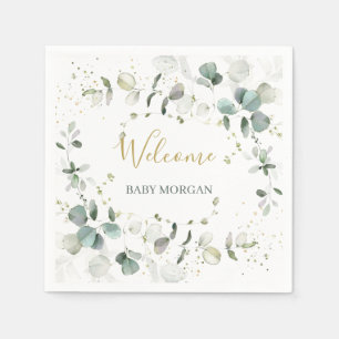 Serviette En Papier Baby shower de feuillage Eucalyptus serviettes