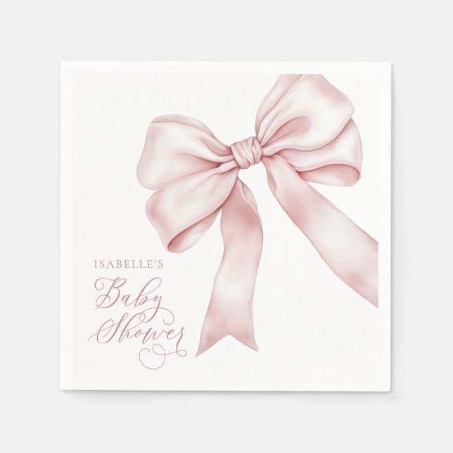 Serviette En Papier Baby shower de fille à la cou rose (Devant)
