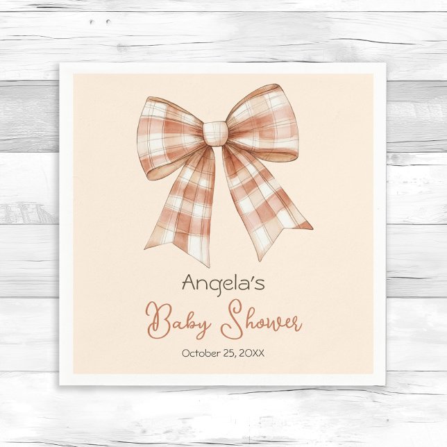 Serviette En Papier Baby shower de fille à la cou rose (Créateur téléchargé)
