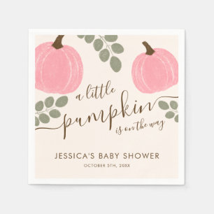 Serviette En Papier Baby shower de fille d'automne Eucalyptus Citrouil