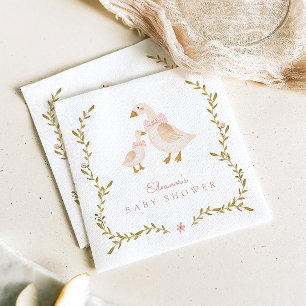 Serviette En Papier Baby shower de fille d'oie vintage