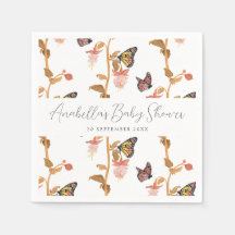Baby shower de filles papillon rose moderne Boho