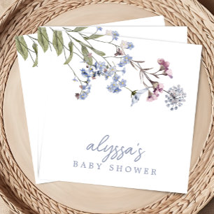 Serviette En Papier Baby shower de Fleur sauvage Vintage violet