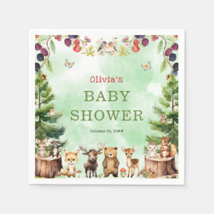 Serviette En Papier Baby shower de fleurs de baies