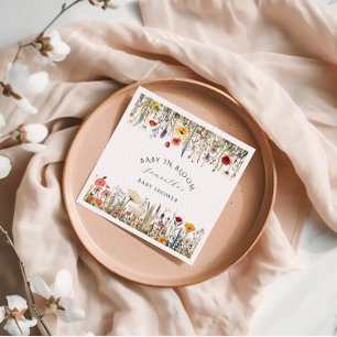 Serviette En Papier Baby shower de fleurs de Fleur sauvage peu rustiqu