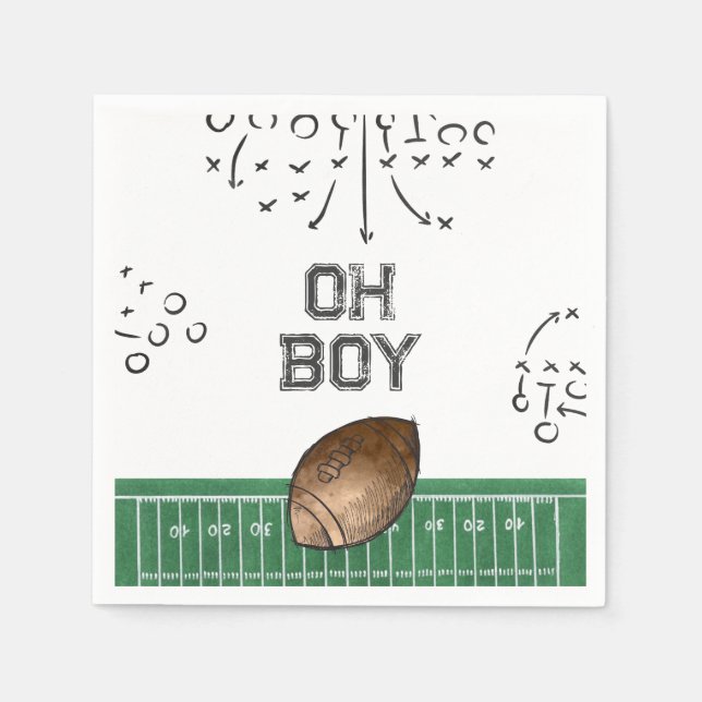 Serviette En Papier Baby shower de football serviettes | Douche de foo (Devant)