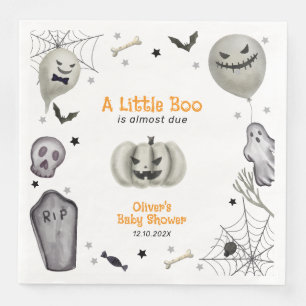 Serviette En Papier Baby shower de garçon de Little Boo Ghost