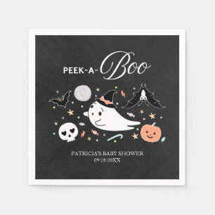 Serviette En Papier Baby shower de garçon d'Halloween Peek-A-Boo