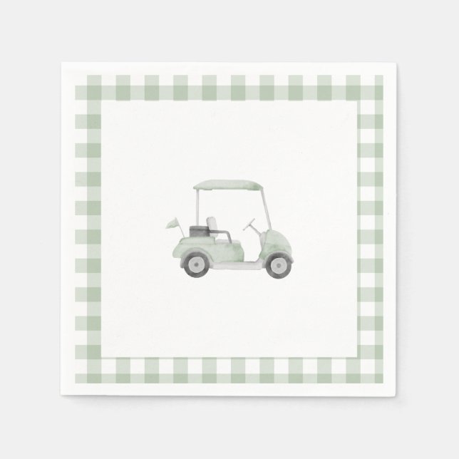 Serviette En Papier Baby shower de golf vert Sage (Devant)