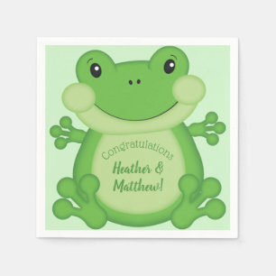 Serviette En Papier Baby shower de grenouille vert