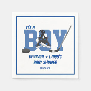 Serviette En Papier Baby shower de hockey sur glace