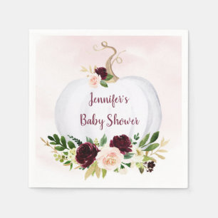 Serviette En Papier Baby shower de la Bourgogne rose Citrouille