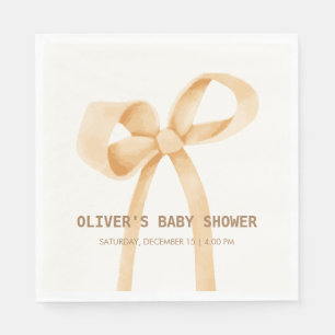 Serviette En Papier Baby shower de la courbe simple neutre entre les s