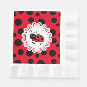 Serviette En Papier Baby shower de la fille Red Ladybug