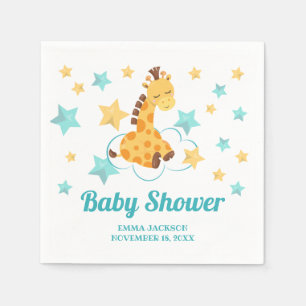 Serviette En Papier Baby shower de la Giraffe et des Etoiles neutres