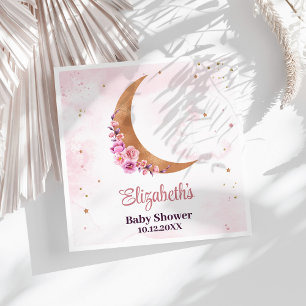 Serviette En Papier Baby shower de la lune d'or