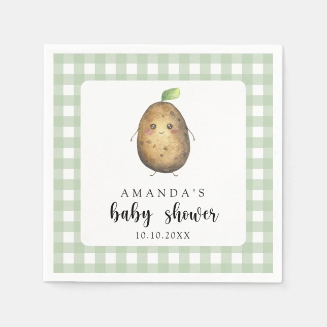 Serviette En Papier Baby shower de la pomme de terre (Devant)