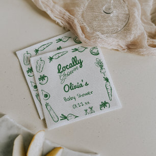 Serviette En Papier Baby shower de légumes de culture locale dessiné v