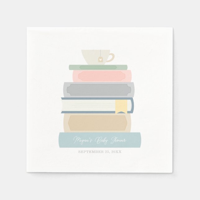 Serviette En Papier Baby shower de livre (Devant)