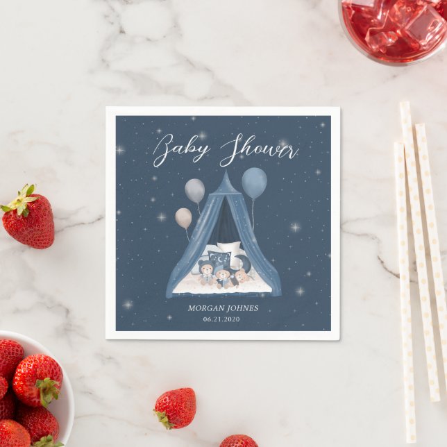 Serviette En Papier Baby shower de l'ours céleste (En situation)